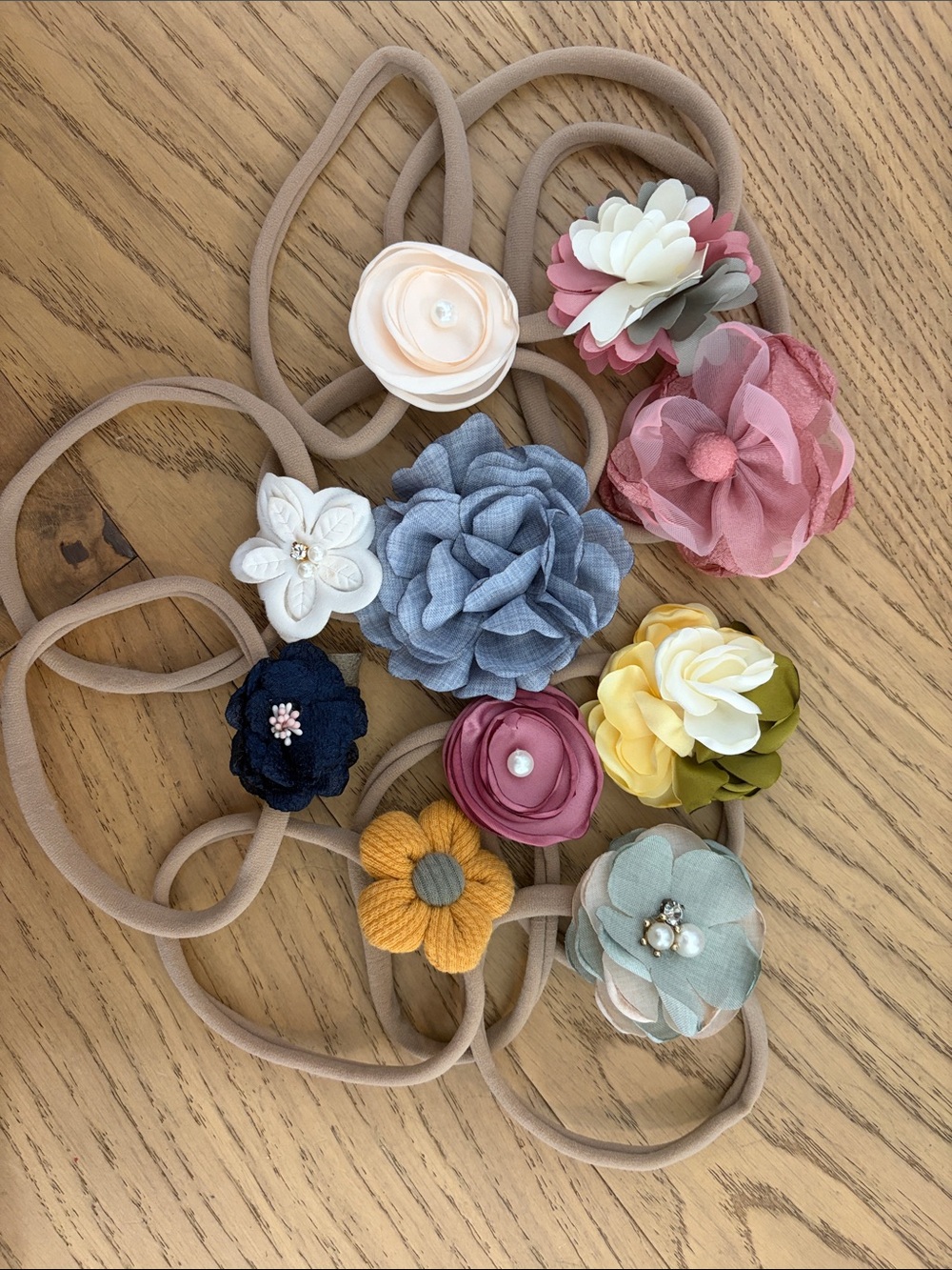 Assorted Floral Baby Headbands - Pink, Blue, Yellow & More
